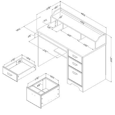 South Shore Versa Computer Desk with Hutch