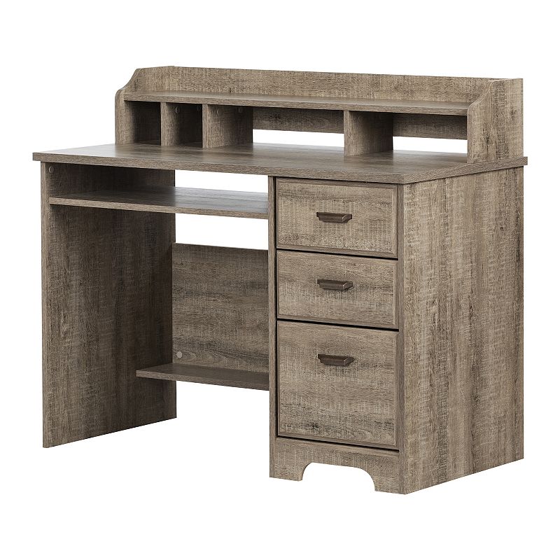 South Shore Versa Computer Desk with Hutch, Brown