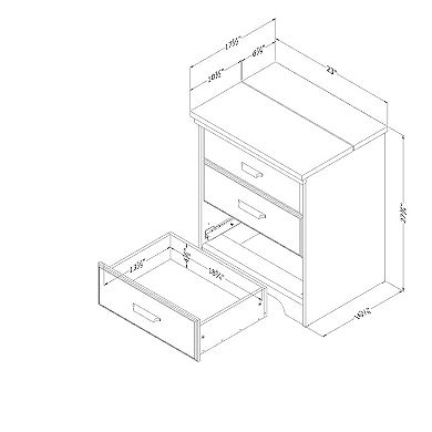 South Shore Versa Nightstand with Charging Station