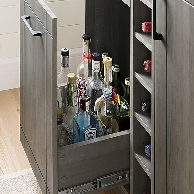South Shore Vietti Bar Cabinet & Bottle 6 Shelf Storage