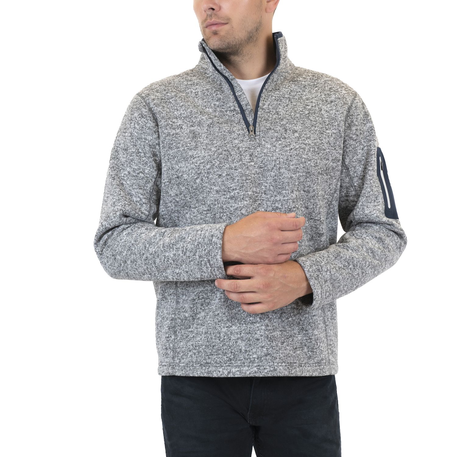 mens fleece top half zip