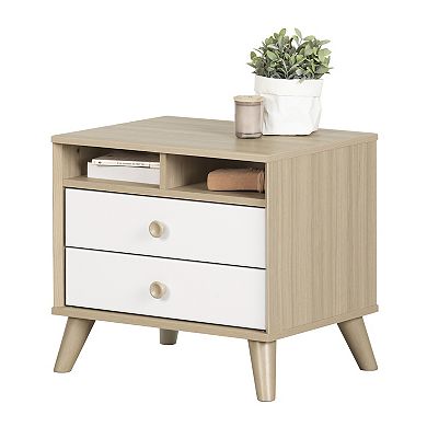 South Shore Yodi 2-Drawer Nightstand with Open Storage