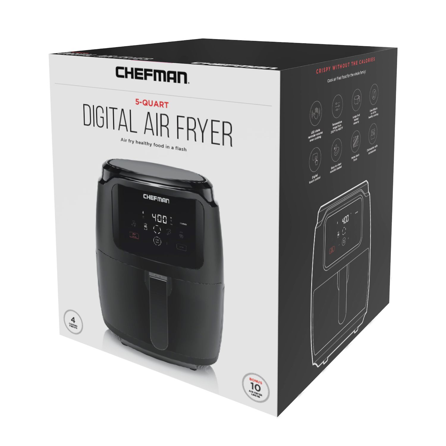 Chefman TurboFry Matte Black 5-qt. Digital Air Fryer