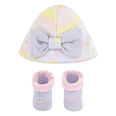 Baby Girl Nike Tie Dye Bow Turban Booties Set