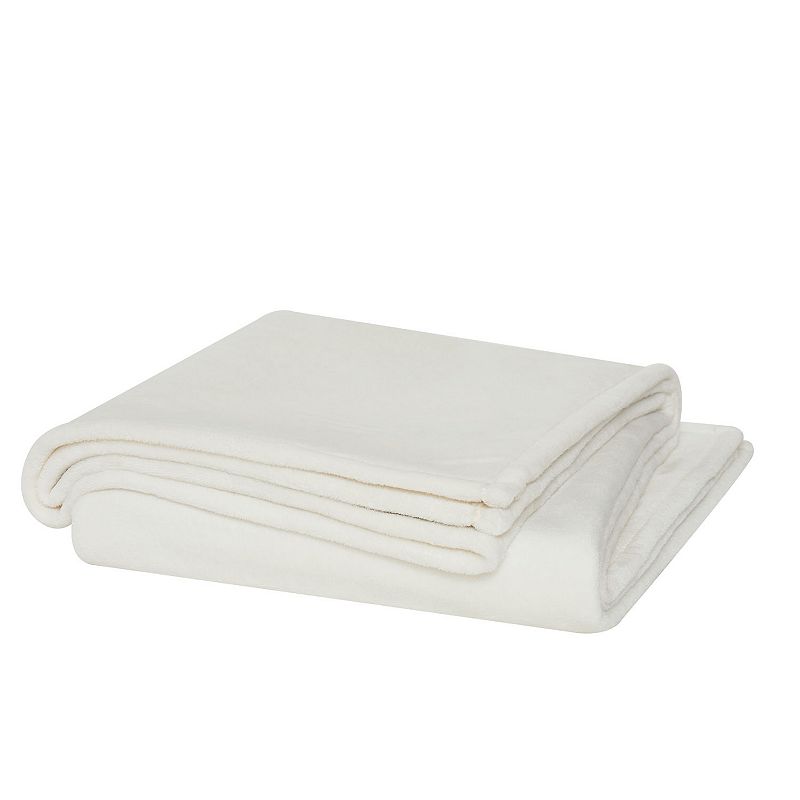 33422479 Cannon Solid Plush Blanket, White, Full/Queen sku 33422479