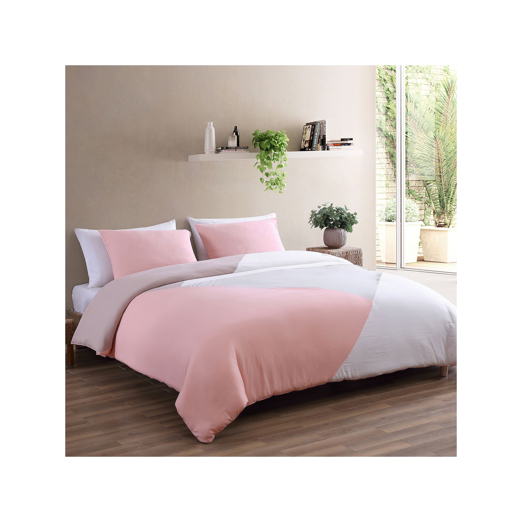 Avondale Manor Samira Pieced Enzyme Washed Comforter Set with Shams, Multi