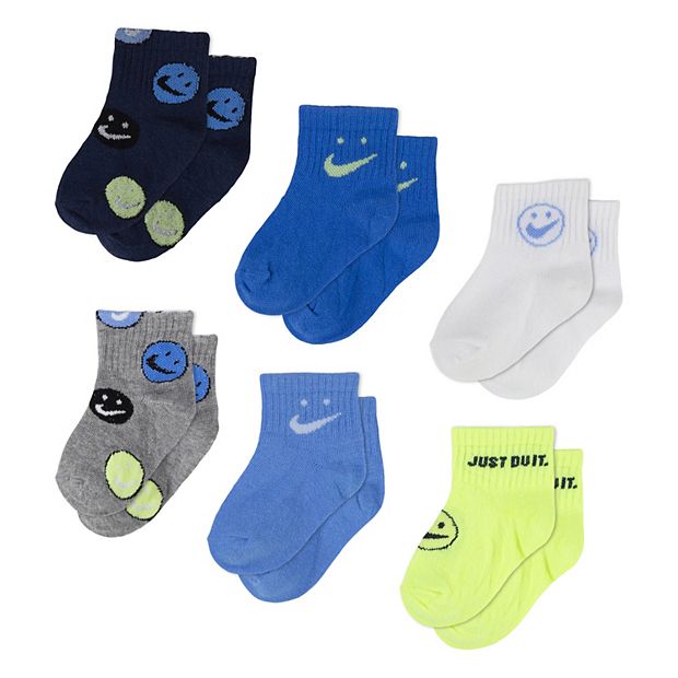 Baby Boy Nike Smiley Face Ankle Socks 6 Pack