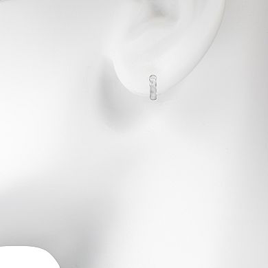 LC Lauren Conrad Silver Tone Nickel Free Twisted Hoop Earrings
