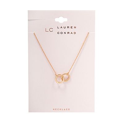 LC Lauren Conrad Gold Tone Interlocked Twisted Loop Pendant Necklace Women s