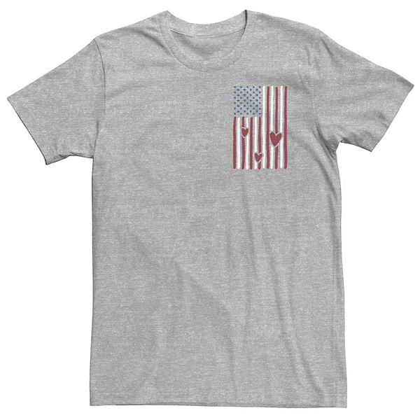 Big & Tall American Flag Of Love Left Chest Logo Tee