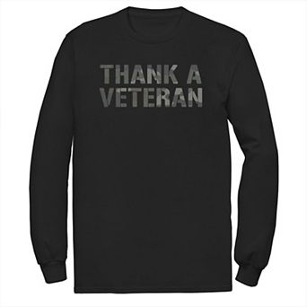 Big & Tall Thank A Veteran Caqmouflage Text Fill Word Stack Tee