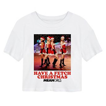 Juniors' Mean Girls Santa Cropped Tee
