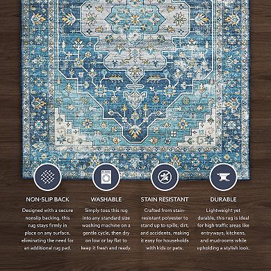 Linon Sariah Machine Washable Rug