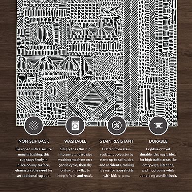 Linon Cayden Machine Washable Rug