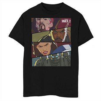 Boys 8-20 Marvel What If Hero Cartoon Panels Graphic Tee