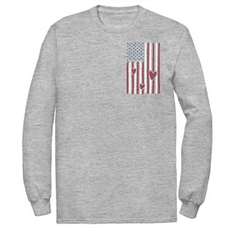 Men's Veterans Day American Flag Of Love Logo Tee
