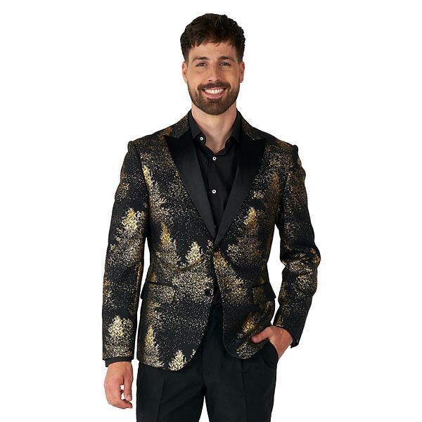 Men's OppoSuits Modern-Fit Festive Forest Metallic Christmas Blazer