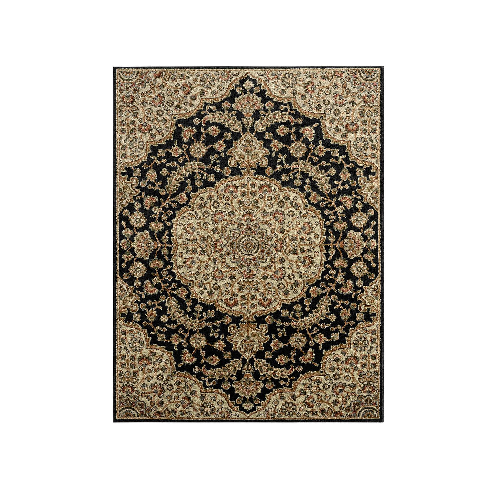 Home Dynamix Royalty Medallion Area Rug, Black Ivory