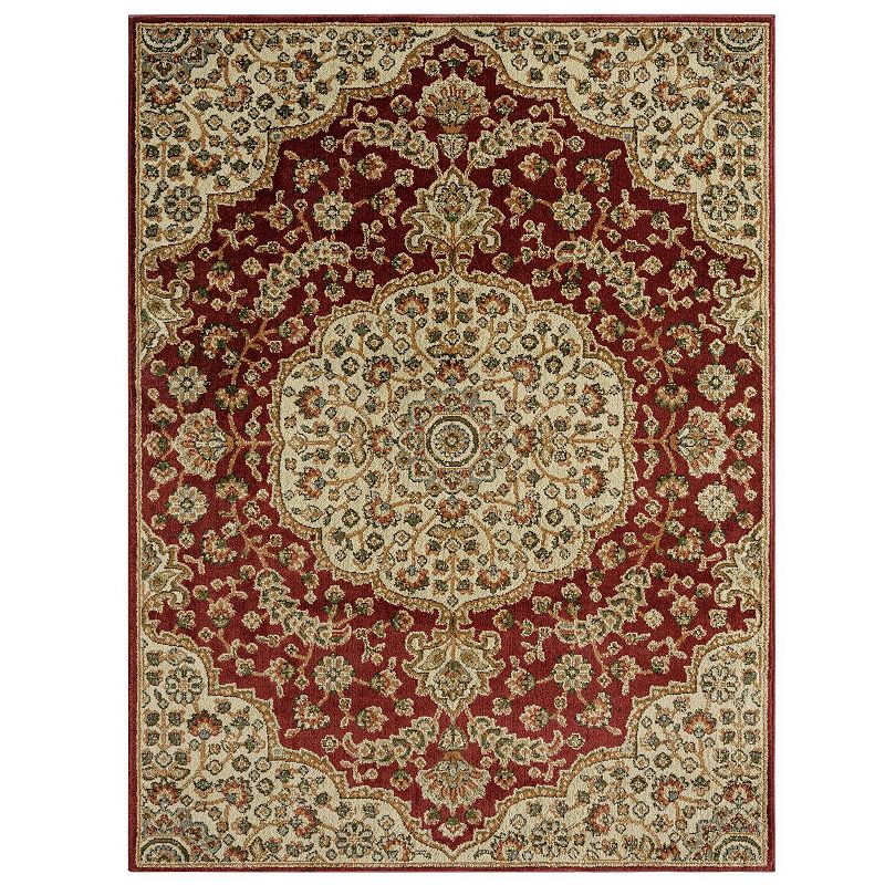 Home Dynamix Royalty Medallion Area Rug, Red, 9X10.5Ft