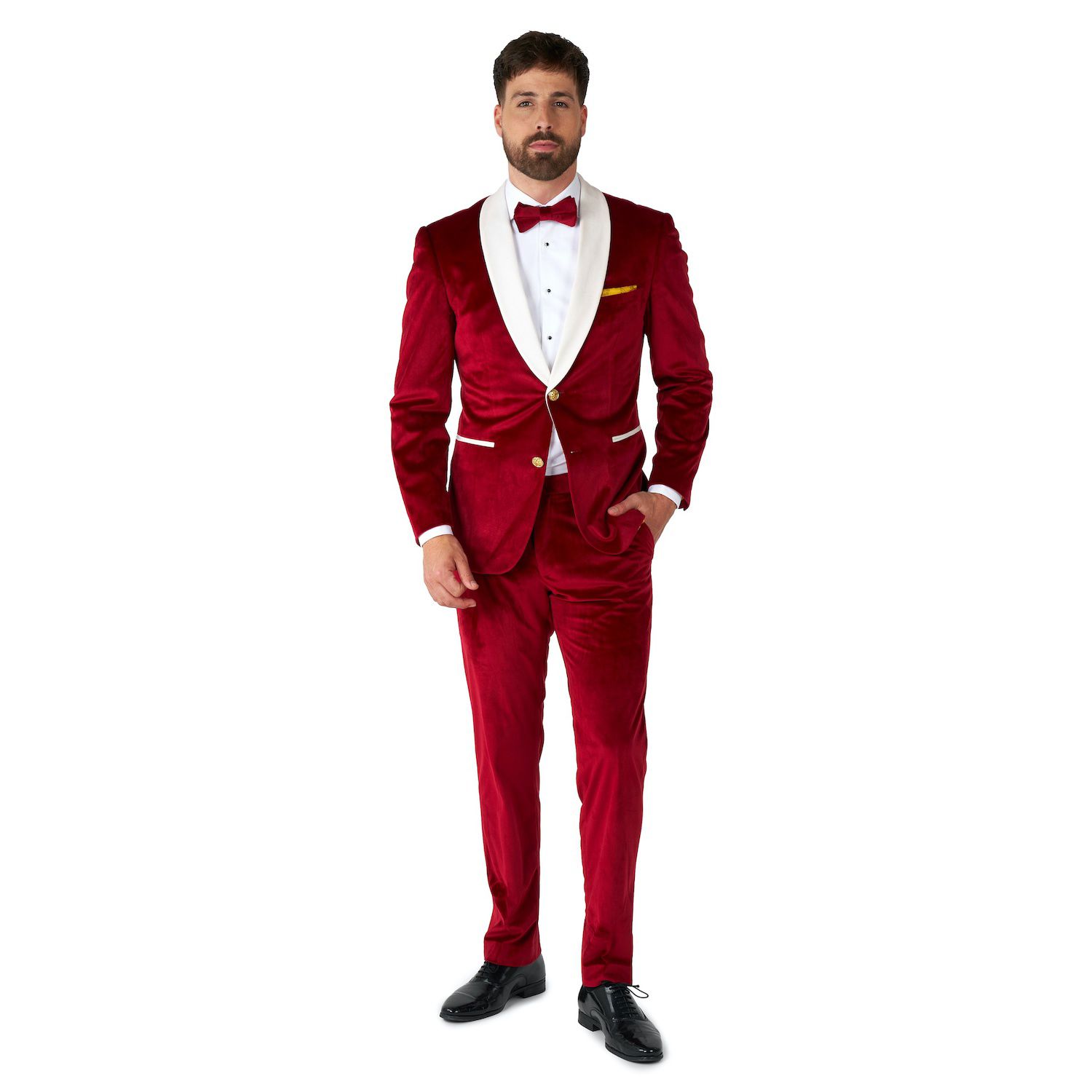 Men's Suitmeister Sequins Red Shiny Slim-Fit Christmas Party Blazer