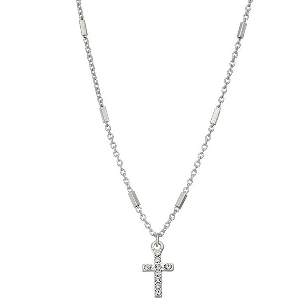 Silver cross necklace on sale kohls