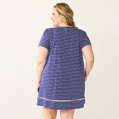 Plus Size Croft & Barrow® Short Sleeve Cotton Nightgown