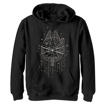 Boys 8-20 Star Wars Christmas Millennium Falcon Tree Transport Graphic Hoodie
