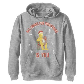 Boys 8-20 Star Wars Christmas C-3PO All Ewoks For Christmas Is You Graphic Hoodie