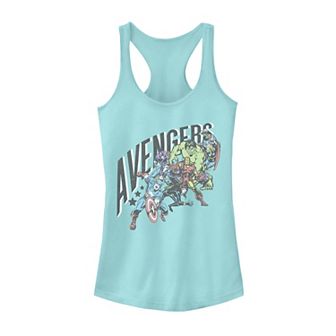 Juniors' Marvel Avengers Ready For Action Group Shot Tank Top
