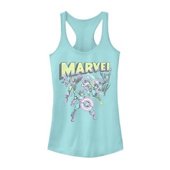 Juniors' Marvel Group Shot Distressed Comic Cover Tank Top