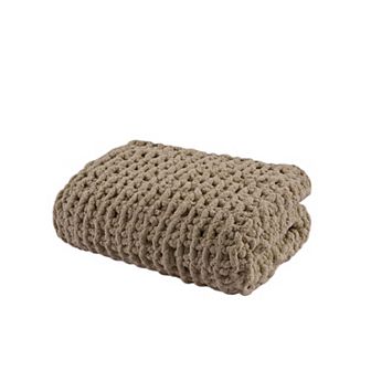 Madison Park Chenille Handmade Chunky Knit Throw Blanket