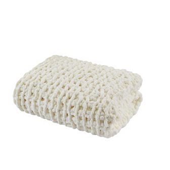 Madison Park Chenille Handmade Chunky Knit Throw Blanket