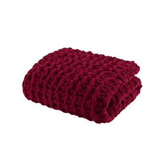 Madison Park Chenille Handmade Chunky Knit Throw Blanket