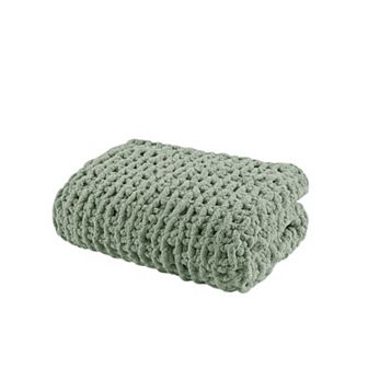 Madison Park Chenille Handmade Chunky Knit Throw Blanket