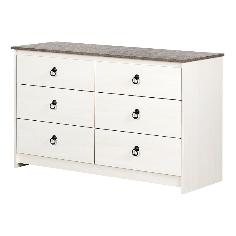South Shore Plenny 6-Drawer Double Dresser, White