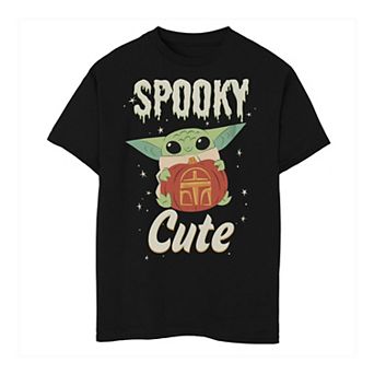 Boys 8-20 Star Wars The Mandalorian Spooky Cute Grogu Portrait Graphic Tee