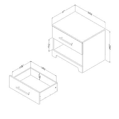 South Shore Primo 1-Drawer Nightstand