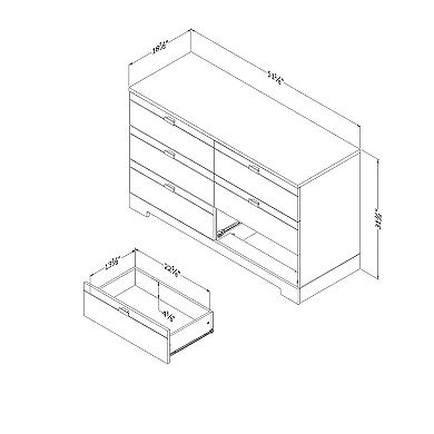 South Shore Reevo 6-Drawer Double Dresser