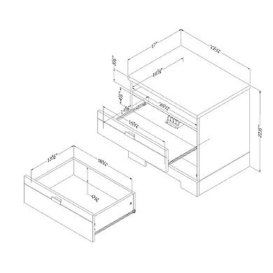 South Shore Reevo Nightstand with Cord Catcher