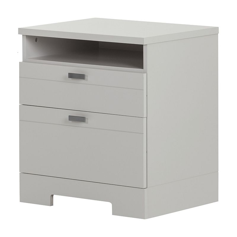 South Shore Reevo Nightstand with Cord Catcher, Grey