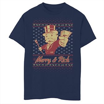 Boys 8-20 Mr. Monopoly "Merry & Rich" Graphic Tee