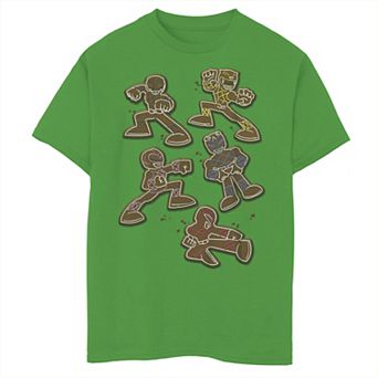 Boys 8-20 Power Rangers Gingerbread Cookies Character Collage Graphic Tee