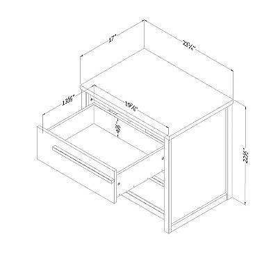 South Shore Tao 2-Drawer Nightstand
