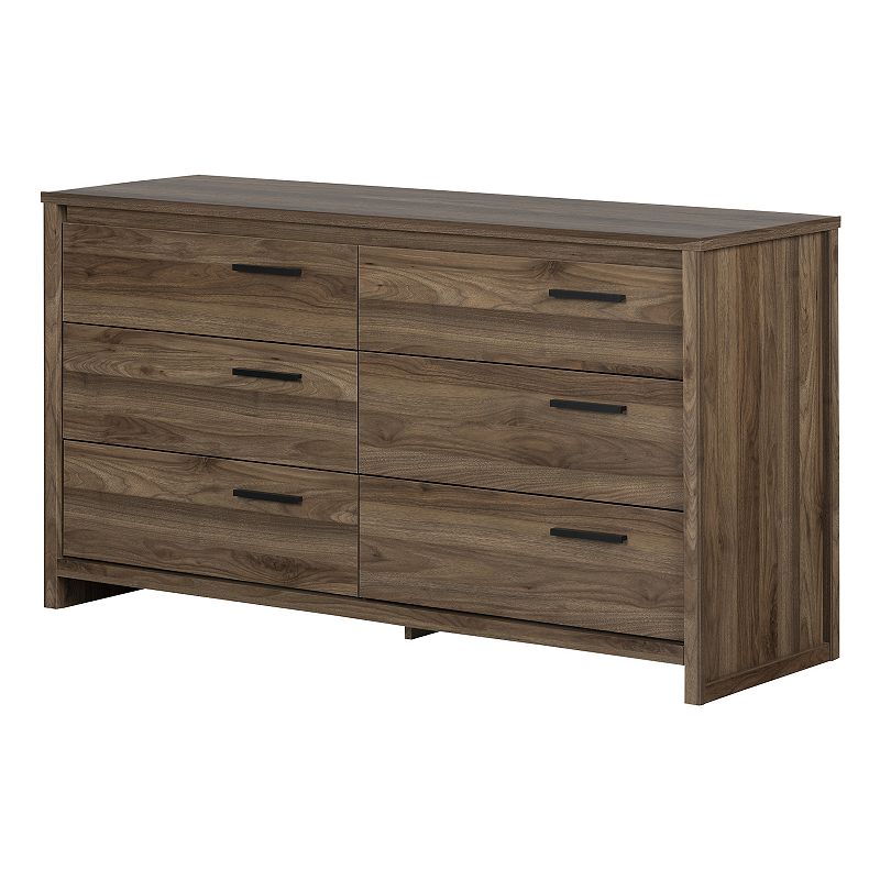 South Shore Reevo 6-Drawer Double Dresser, Brown