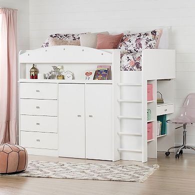 South Shore Tiara Twin Loft Bed with Desk