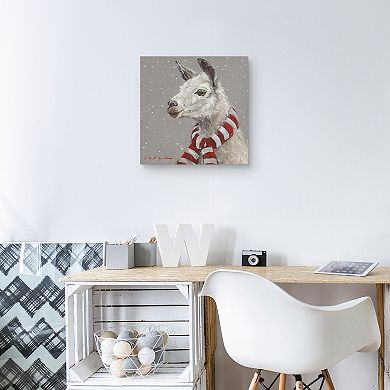 Master Piece Llama with Red & White Scarf Wall Decor