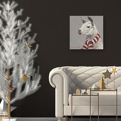 Masterpiece Llama with Red & White Scarf Wall Decor
