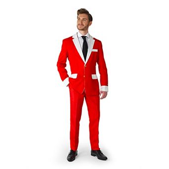 Men's Suitmeister Modern-Fit Santa Faux-Fur Christmas Novelty Suit Set