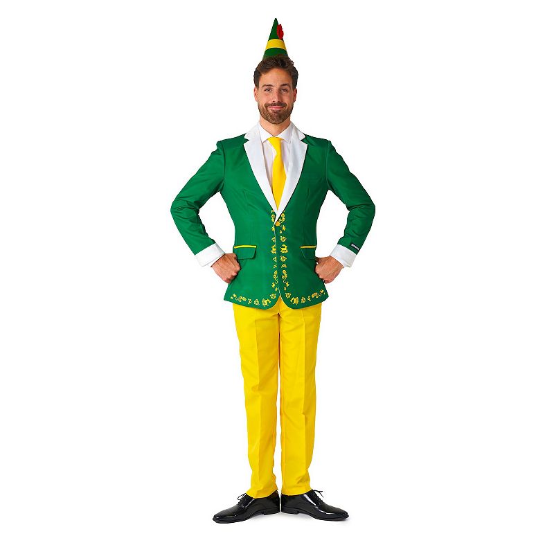 Mens Suitmeister Elf Modern-Fit Licensed Christmas Novelty Suit Set, Size: