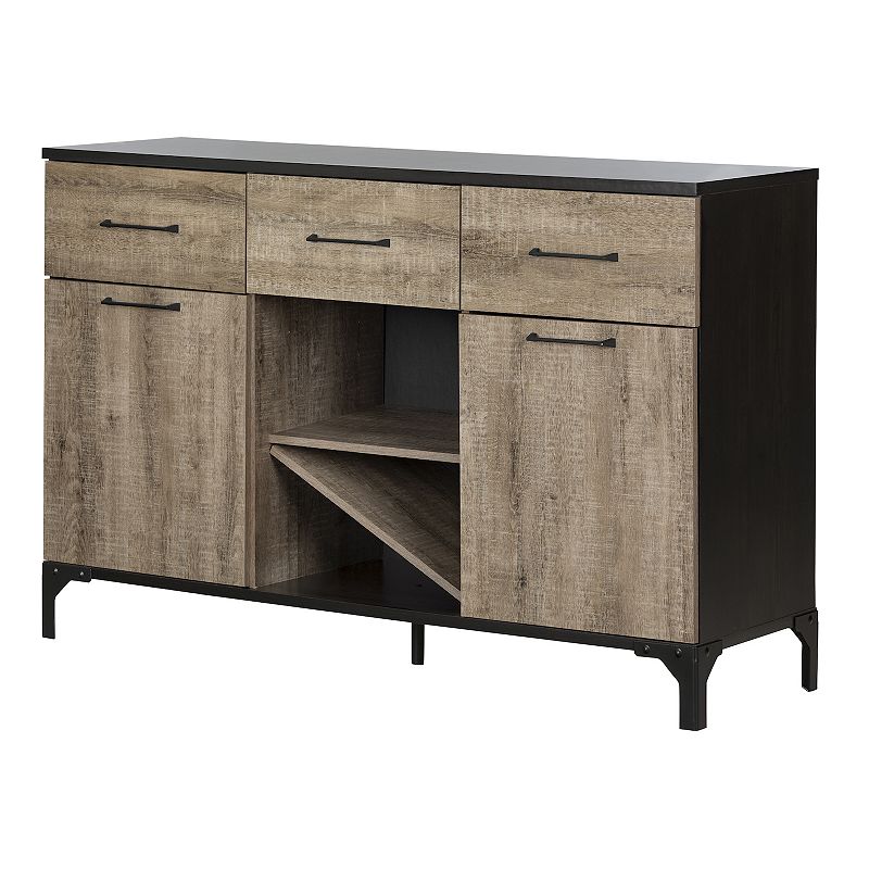 South Shore Valet Buffet with Wine Storage, Brown
